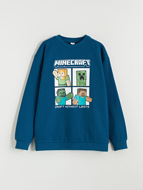 LCW Kids Crew Neck Minecraft Printed Boys' Thick Sweatshirt - W5MI68Z4-HQQ