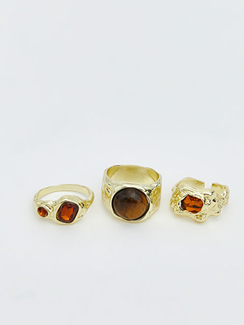 LCW ACCESSORIES 3-Piece Women's Ring Set - W5MI72Z8-J5T