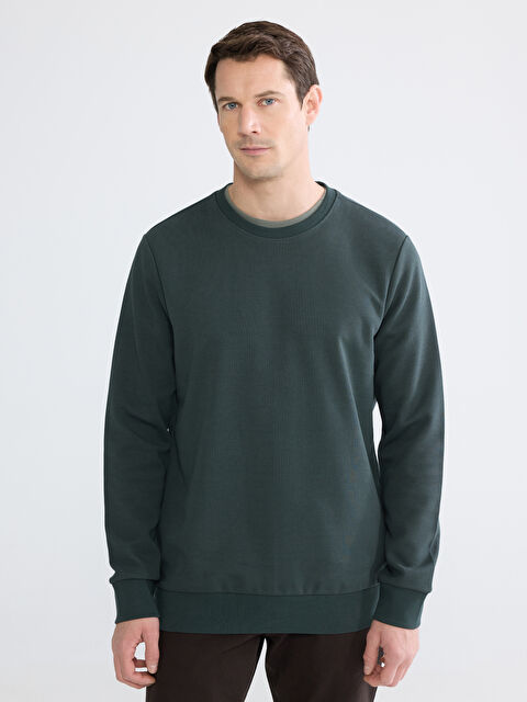 LCWAIKIKI Classic Bisiklet Yaka Erkek Sweatshirt - W5MJ51Z8-1Y2