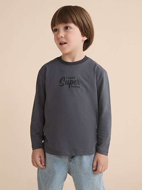 LCW Kids Dinozor Baskılı Erkek Çocuk Tişört - W5MM56Z1-R4W