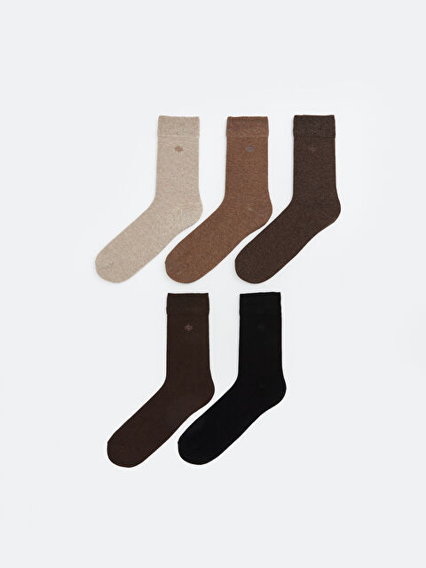 LCW ACCESSORIES Nakışlı Erkek Soket Çorap 5'li - W5MM97Z8-94W