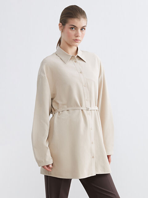 LCW Modest Women's Suede Shirt Tunic - W5MN12Z8-EEW
