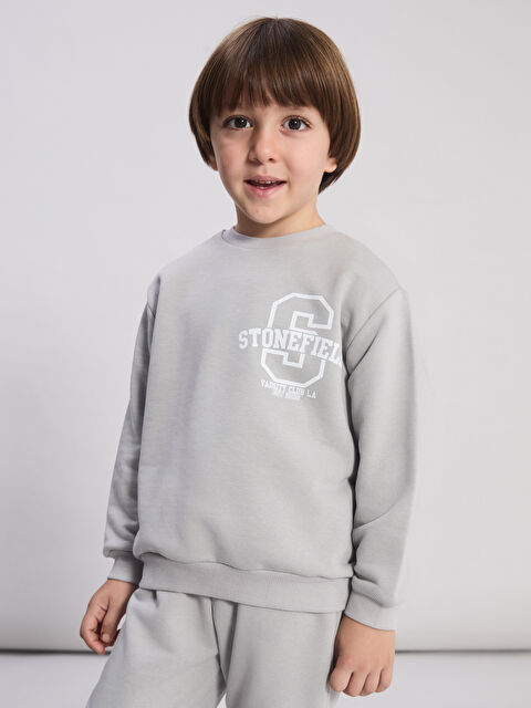 LCW Kids Baskılı Erkek Çocuk Sweatshirt ve Eşofman Altı - W5MO69Z1-18Y