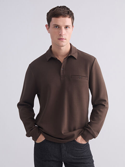 LCWAIKIKI Classic Polo Yaka Uzun Kollu Erkek Tişört - W5MP21Z8-HNM