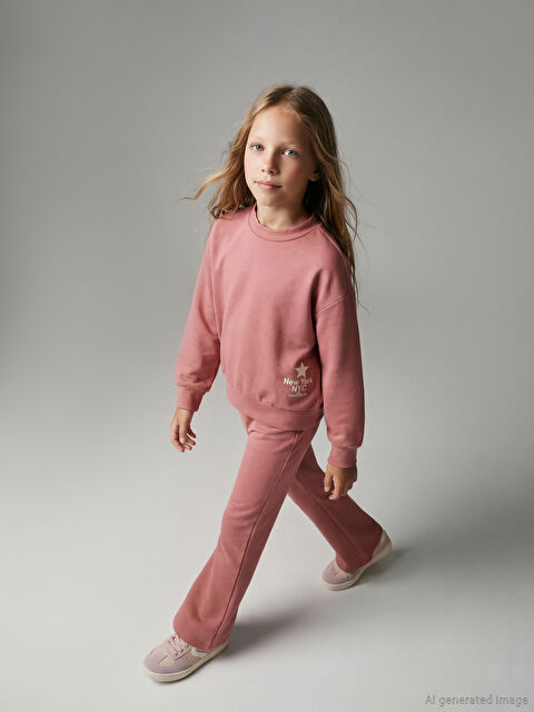 LCW Kids Soft Touch Kız Çocuk Sweatshirt ve Eşofman Altı - W5MQ64Z4-8WF