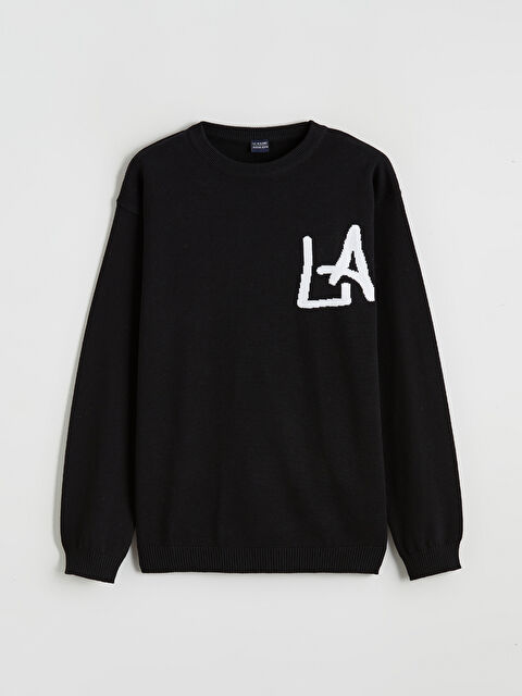 LCW Kids Crew Neck Printed Boys' Knit Sweater - W5MQ78Z4-CVL