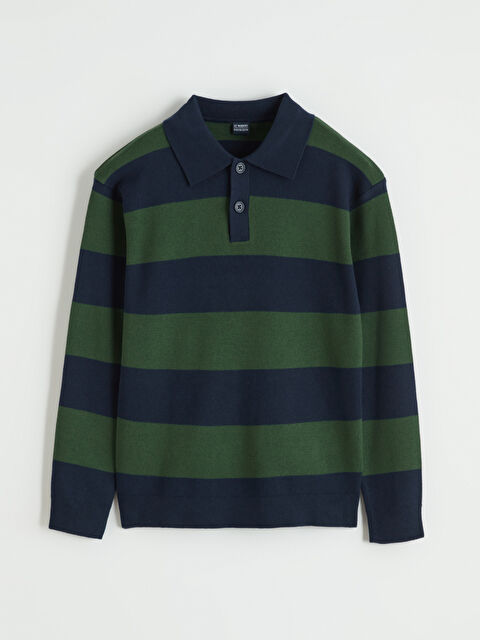 LCW Kids Boys' Striped Polo Neck Knit Sweater - W5MQ79Z4-LFQ