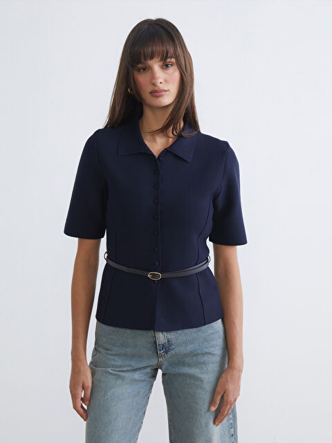 LCW Vision Beli Kemerli Kadın Triko Hırka - W5MR58Z8-R3V