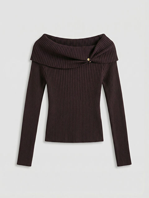 LCW Vision Kayık Yaka Kadın Triko Kazak - W5MR62Z8-D2N