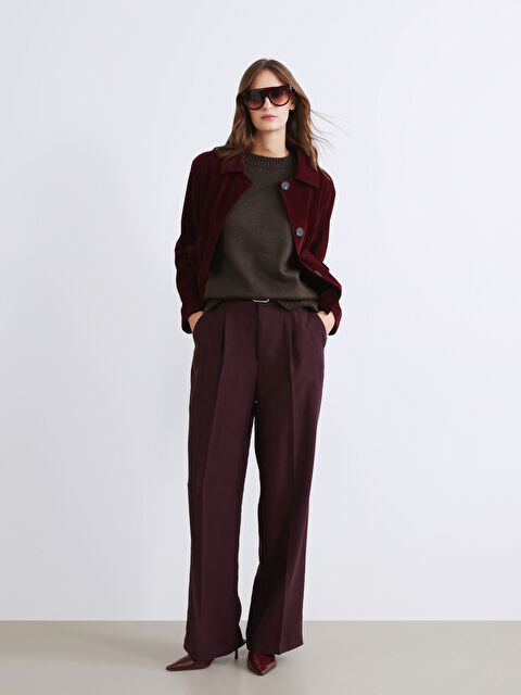 LCW Modest Standart Fit Kadın Pileli Pantolon - W5MS89Z8-DP0