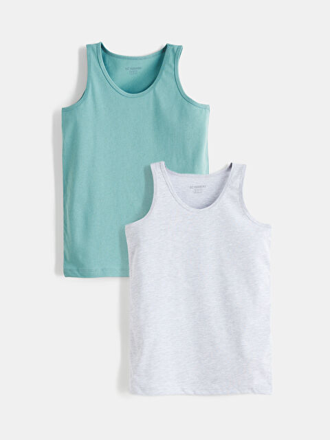 LCW Kids Bisiklet Yaka Erkek Çocuk Atlet 2'li - W5MV78Z4-GSL