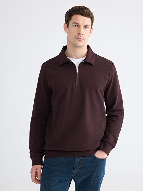 LCWAIKIKI Classic Polo Yaka Erkek Sweatshirt - W5MY70Z8-2BV