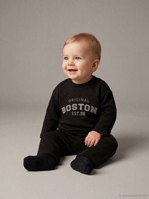 LCW baby Baskılı Erkek Bebek Tişört ve Eşofman Altı - W5N046Z1-ZZR