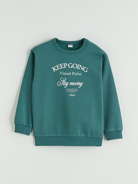 LCW Kids Printed Boys' Thick Sweatshirt - W5N072Z4-HRB