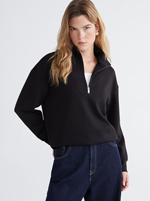 LCWAIKIKI Basic Funnel Neck Women's Sweatshirt - W5N145Z8-CVL
