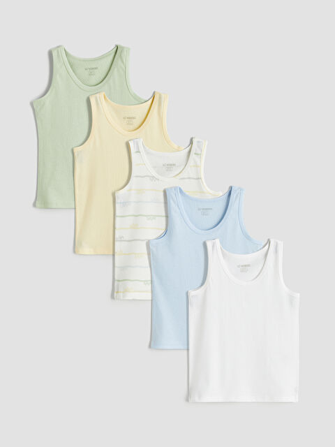 LCW Kids Crew Neck Boys' Vest 5 Pack - W5N375Z1-LRA