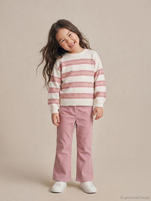 LCW Kids İspanyol Paça Kadife Kız Çocuk Pantolon - W5N648Z1-FHP