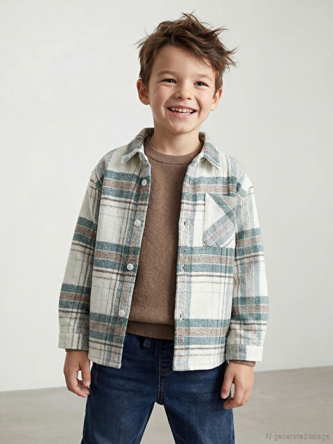 LCW Kids Uzun Kollu Ekose Erkek Çocuk Gömlek - W5N680Z1-LM4