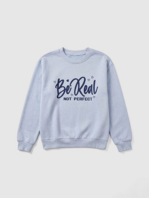 LCW Kids Printed Thick Girls' Sweatshirt - W5N942Z4-FH0