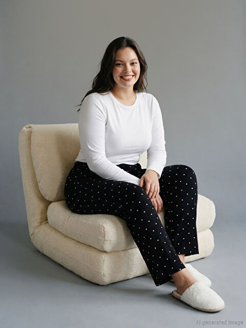 LCW DREAM Beli Lastikli Puantiyeli Kadın Pijama Alt - W5N946Z8-LQJ