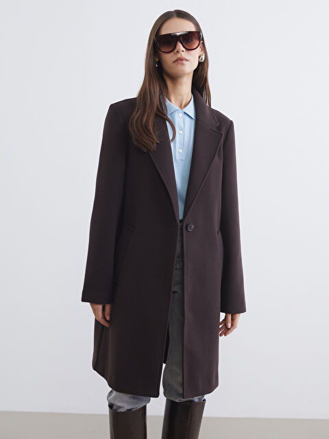 LCW Vision Ceket Yaka Kadın Kaşe Kaban - W5NB35Z8-DJ7