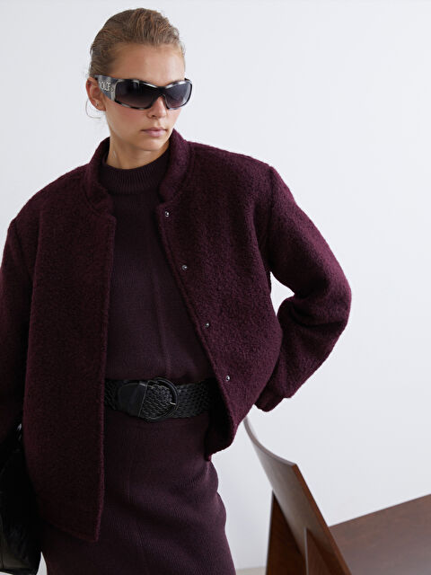 LCW Vision معطف أرجواني امرأة - W5NB68Z8-PUE