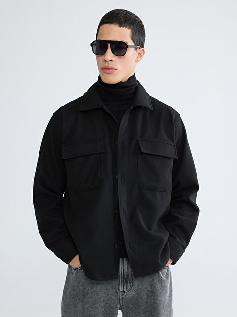 XSIDE Regular Fit Uzun Kollu Kaşe Erkek Gömlek Ceket - W5NC95Z8-RQL