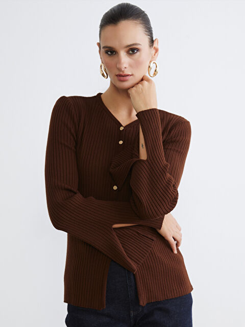 Soulife V Yaka Kadın Triko Hırka - W5ND25Z8-J0V