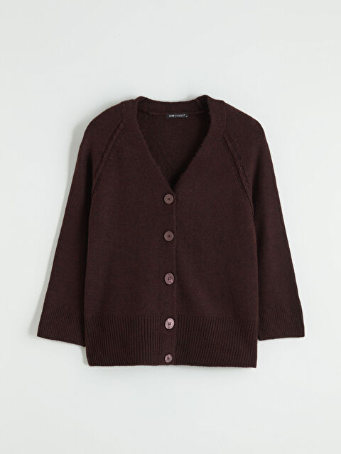 LCW Modest V Yaka Kadın Triko Hırka - W5ND49Z8-ZHP