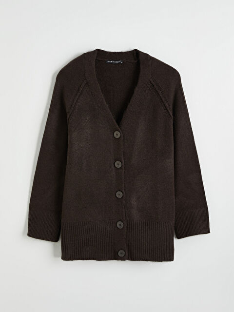 LCW Modest V Yaka Kadın Triko Hırka - W5ND49Z8-ZMQ