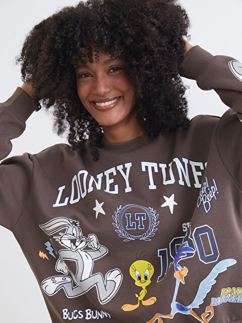 XSIDE سویتشێرت قاوه‌یی ژن - W5NE20Z8-8HG