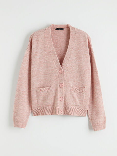 LCW Modest V Yaka Kadın Triko Hırka - W5NE44Z8-ZTE