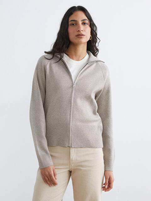 LCW Modest Polo Yaka Kadın Triko Hırka	 - W5NE48Z8-2HG