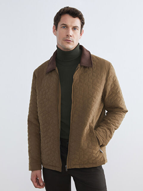 SOUTHBLUE Standart Kalıp Gömlek Yaka Kapitoneli Erkek Mont - W5NE70Z8-DU7