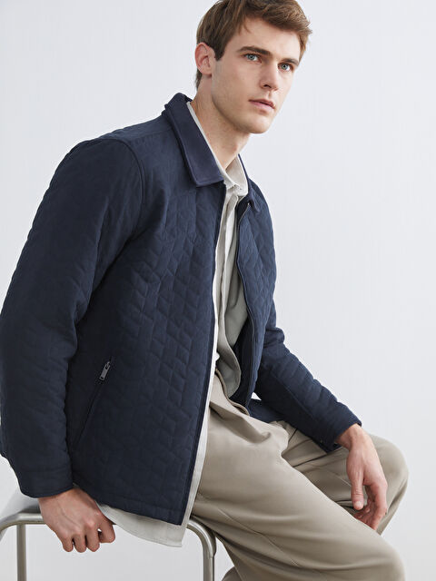 SOUTHBLUE Standart Kalıp Gömlek Yaka Kapitoneli Erkek Mont - W5NE70Z8-RFH