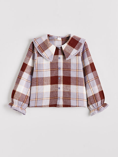 LCW Kids Košulja za devojčice sa Peter Pan kragnom i kariranim dezenom - W5NG85Z1-LP7