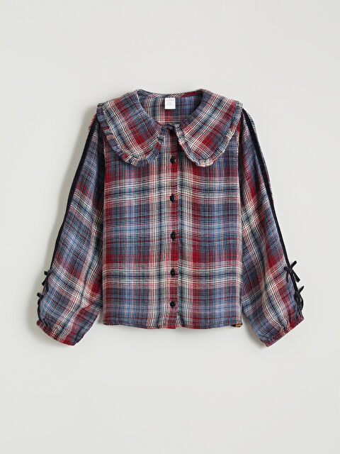 LCW Kids Peter Pan Collar Plaid Girls' Shirt - W5NH17Z1-LPA