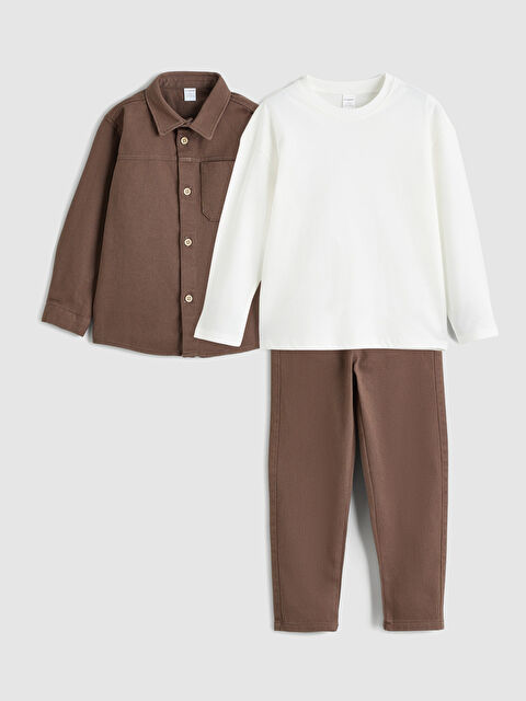 LCW Kids Erkek Çocuk Gömlek Tişört ve Pantolon - W5NI76Z1-R1T