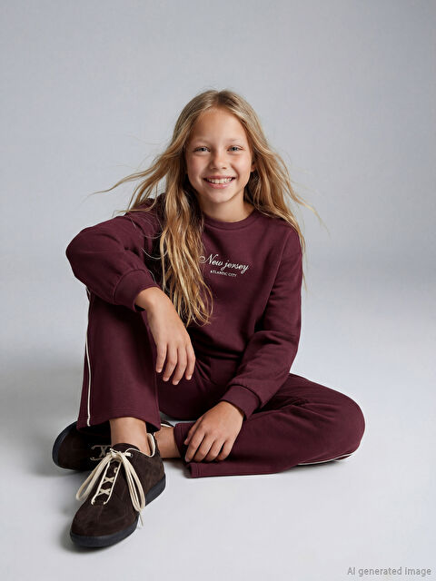 LCW Kids Bisiklet Yaka Kız Çocuk Sweatshirt ve Eşofman Altı - W5NJ12Z4-YNM