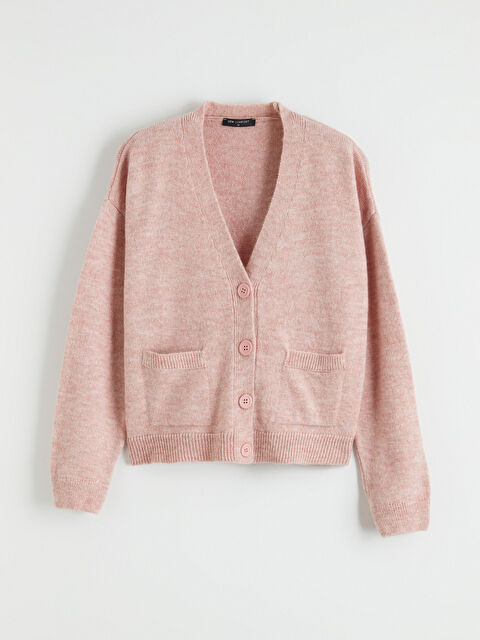 LCW Comfort V Yaka Kadın Triko Hırka - W5NK42Z8-ZTE