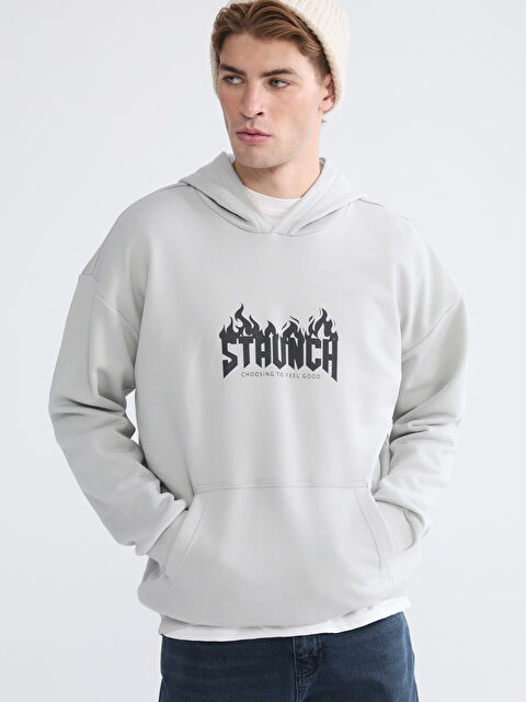 XSIDE Sweat à Capuche Imprimé pour Hommes - W5NL06Z8-FLG