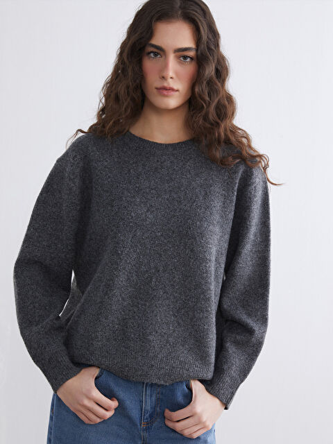 LCW Vision მრგვალი საყელო ქალებისთვის ტრიკოტაჟის სვიტერი - W5NL95Z8-