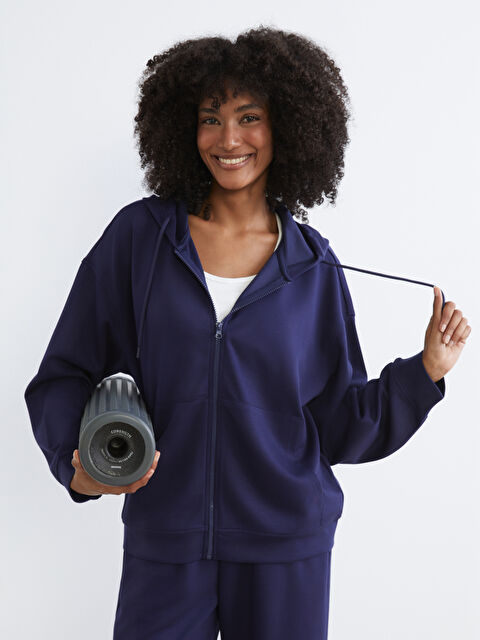 KOOR SPORT Hooded Oversize Women's Zipper Sweatshirt - W5NM92Z8-R4J