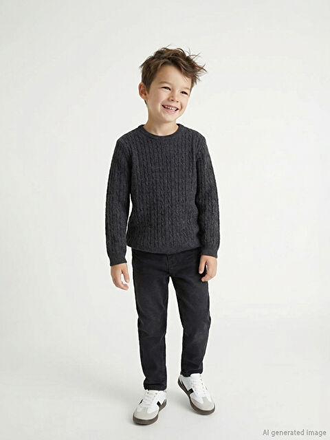 LCW Kids Bisiklet Yaka Erkek Çocuk Triko Kazak - W5NN74Z1-H3N