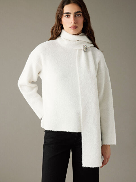 LCW Vision Şal Yaka Kadın Triko Kazak - W5NN94Z8-FDU