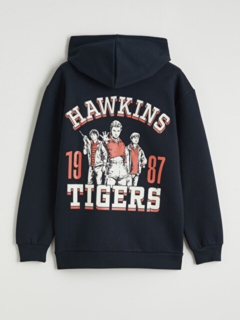 LCW Kids Stranger Things Baskılı Erkek Çocuk Kalın Sweatshirt