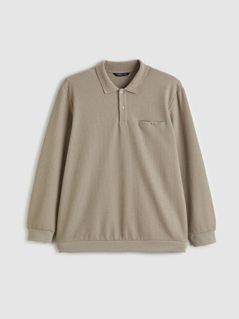 LCWAIKIKI Classic Polo Yaka Erkek Sweatshirt - W5NO73Z8-VW3