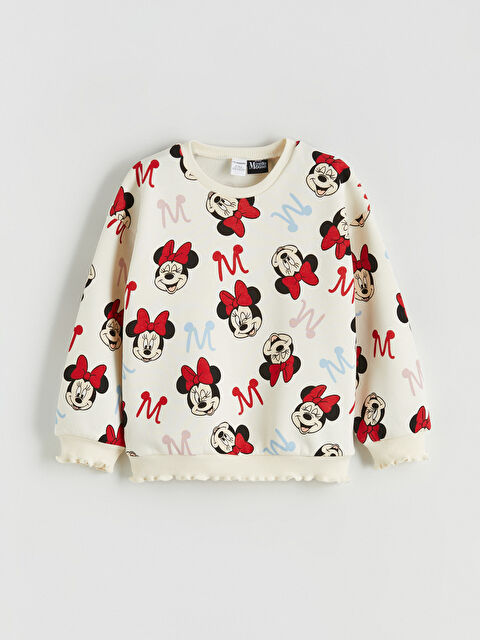 LCW Kids Minnie Mouse Baskılı Kız Çocuk Kalın Sweatshirt - W5NP71Z1-LRA