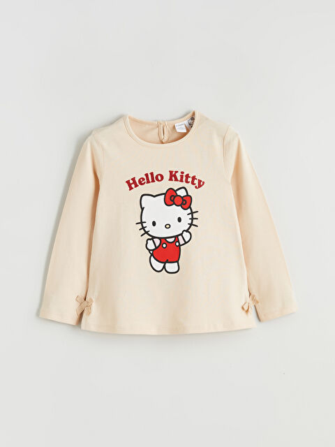 LCW Kids Bisiklet Yaka Hello Kitty Baskılı Kız Çocuk Tişört - W5NP74Z1-FYH