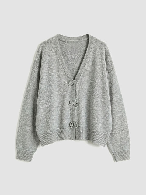 LCW Modest V Yaka Kadın Triko Hırka	 - W5NQ92Z8-DKB